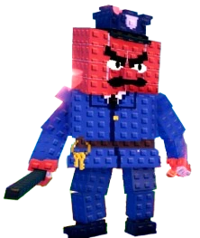 Wardenelli Brickatoni boss towering above the arena